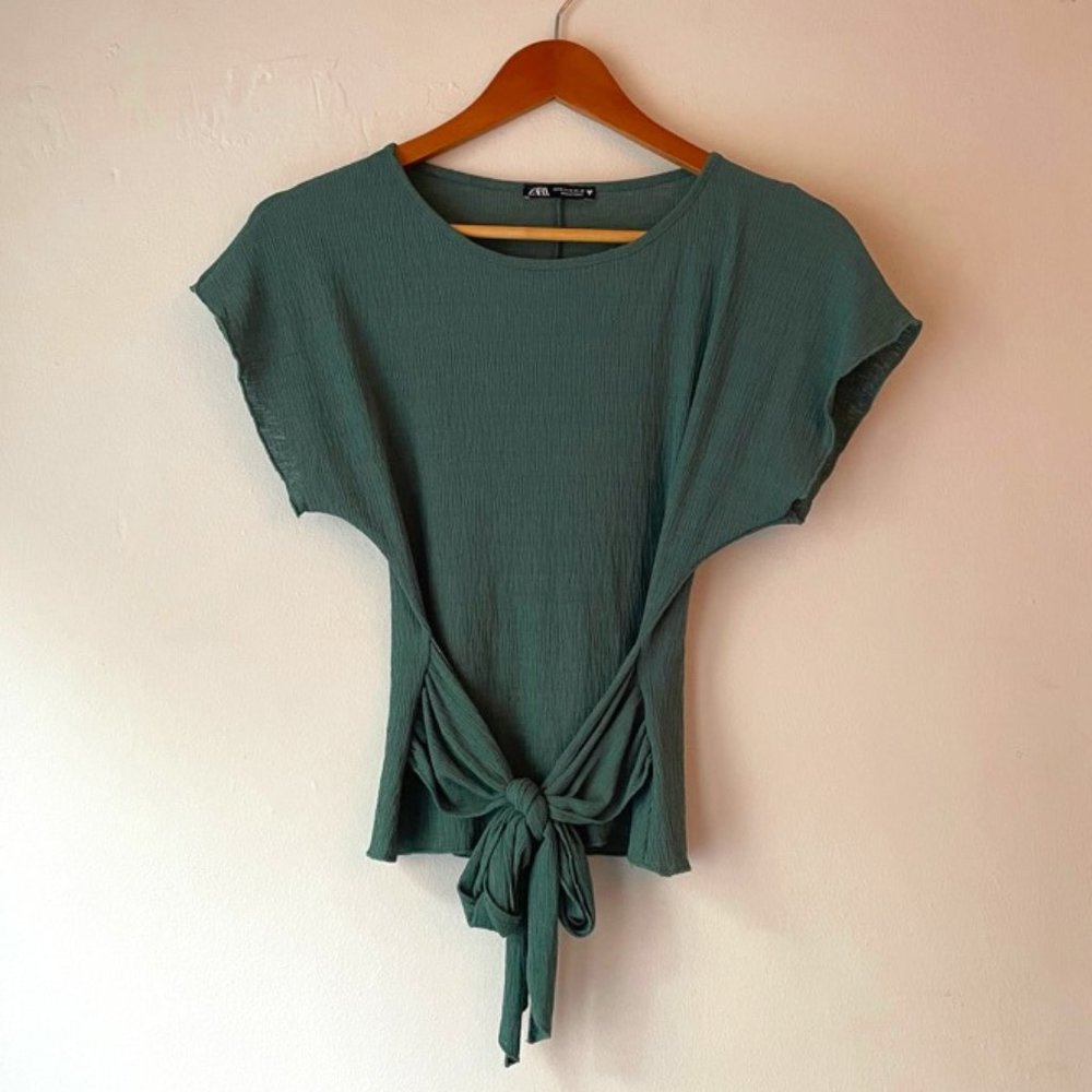Zara Short Sleeve Tie Top
